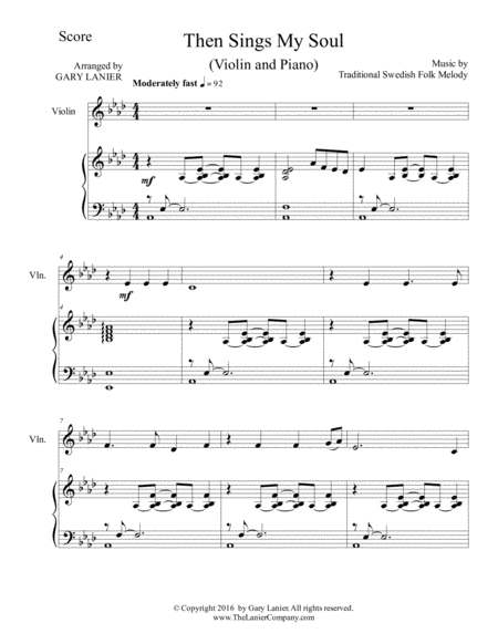 Then Sings My Soul For Violin Piano With Parts Page 2