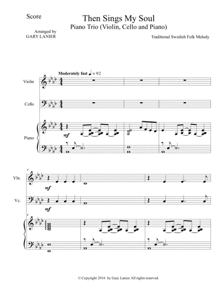 Then Sings My Soul Piano Trio Violin Cello With Piano And Parts Page 2