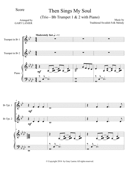 Then Sings My Soul Trio Bb Trumpet 1 2 With Piano And Parts Page 2