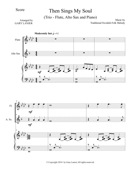 Then Sings My Soul Trio Flute Alto Sax With Piano And Parts Page 2