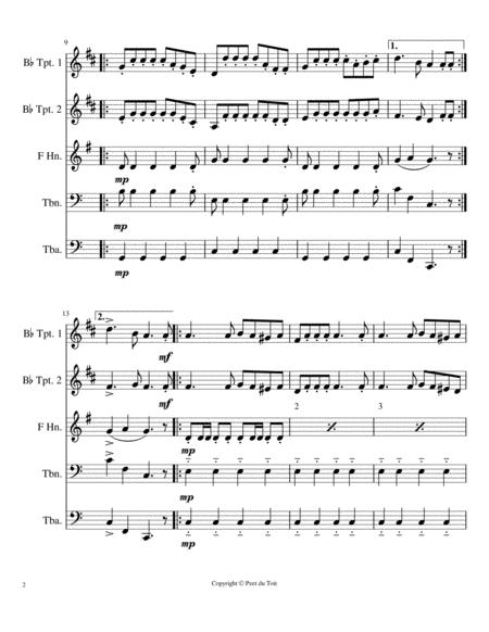 There A Tavern In The Town Trad English Folk Song Brass Quintet Page 2