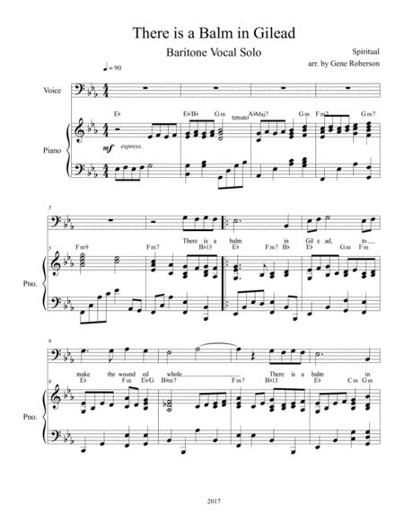 There Is A Balm In Gilead Baritone Vocal Solo Page 2