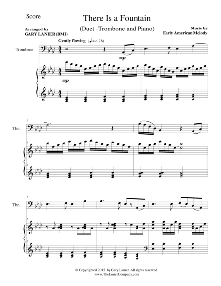 There Is A Fountain Duet Trombone And Piano Score And Parts Page 2