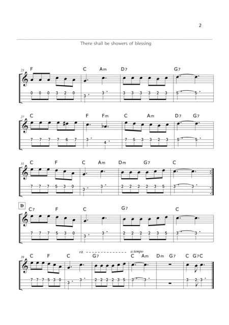 There Shall Be Showers Of Blessing Hymn Ukulele Ensemble Page 2