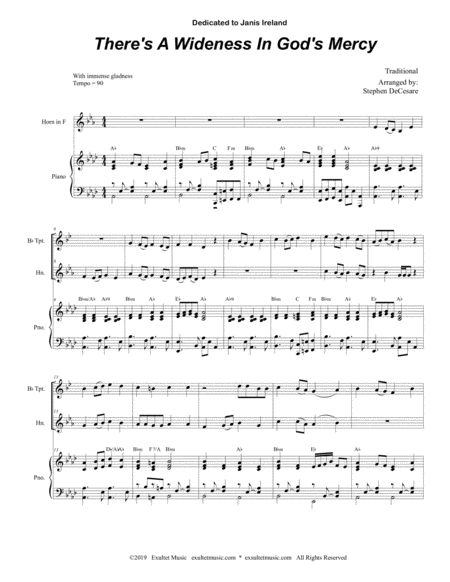 Theres A Wideness In Gods Mercy Duet For Bb Trumpet French Horn Page 2