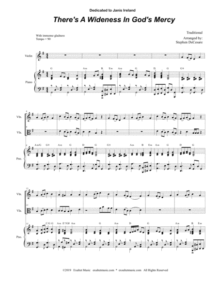 Theres A Wideness In Gods Mercy Duet For Violin And Viola Alternate Version Page 2