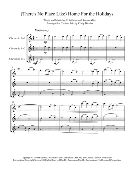 Theres No Place Like Home For The Holidays Arranged For Bb Clarinet Trio Page 2