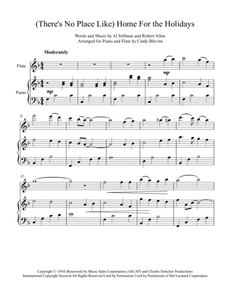 Theres No Place Like Home For The Holidays Arranged For Piano And Flute Page 2