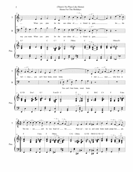 Theres No Place Like Home For The Holidays Duet For Tenor And Bass Solo Page 2