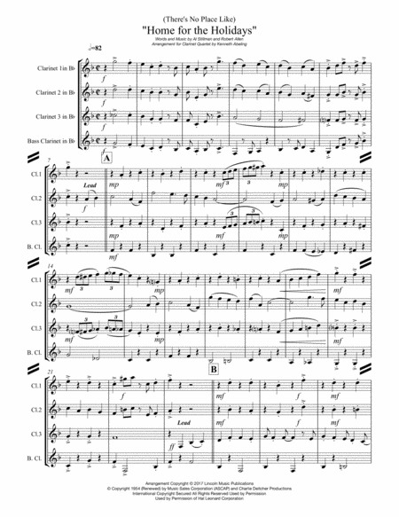 Theres No Place Like Home For The Holidays For Clarinet Quartet Page 2