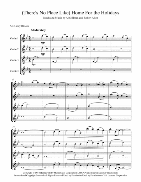 Theres No Place Like Home For The Holidays For Violin Quartet Page 2