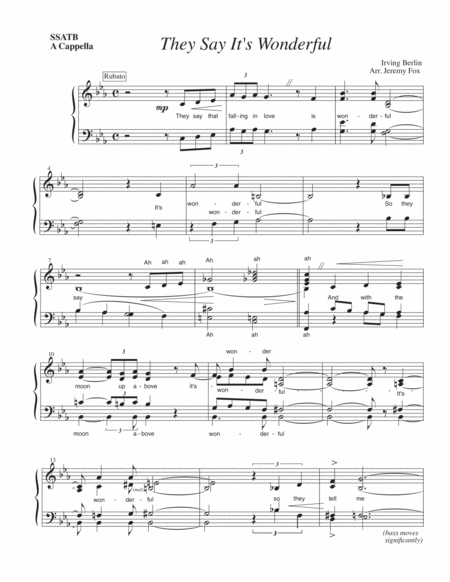 They Say Its Wonderful Ssatb A Cappella Level Iv Page 2
