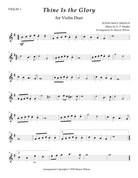 Thine Is The Glory For Violin Duet Page 2