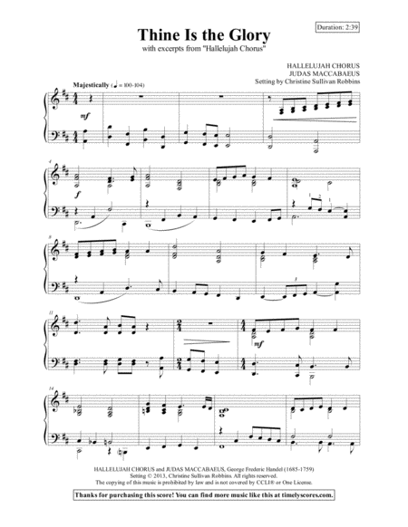 Thine Is The Glory With Hallelujah Chorus Page 2