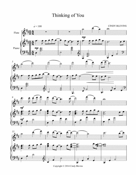 Thinking Of You For Piano And Flute Page 2