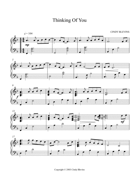 Thinking Of You Original Piano Solo From My Piano Book Piano Compendium Page 2