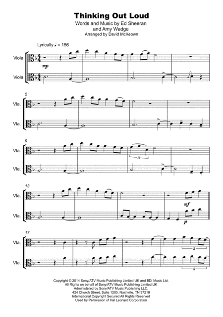 Thinking Out Loud Duet For Two Violas Page 2