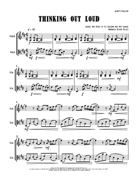 Thinking Out Loud Violin And Viola Duet Page 2