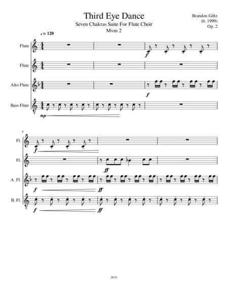 Third Eye Dance For Flute Choir Original Flute Choir Piece Mvm 2 Of The Seven Chakras Suite Page 2