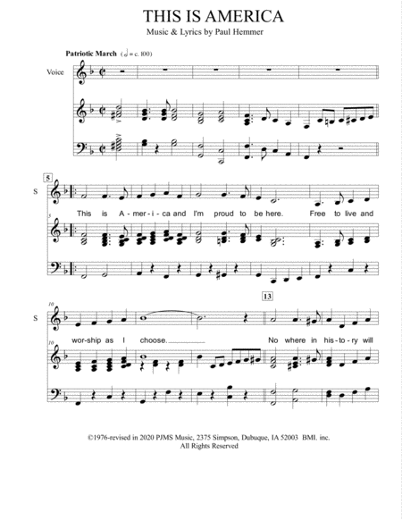 This Is America Vocal Piano Sheet Music Page 2
