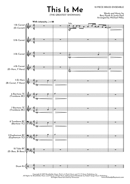 This Is Me The Greatest Showman 10 Piece Brass Ensemble Page 2