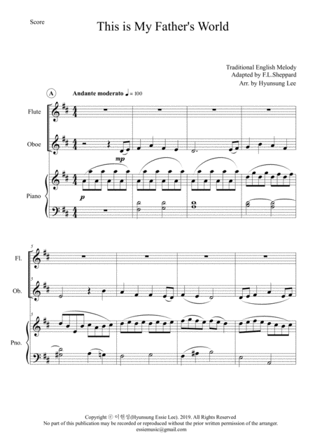 This Is My Fathers World For Flute Oboe Piano Page 2