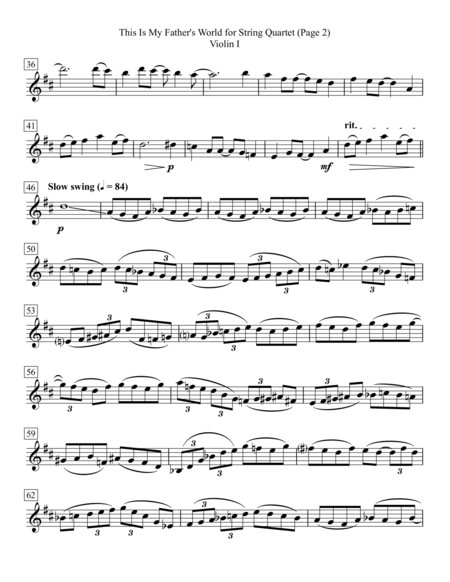 This Is My Fathers World For String Quartet Page 2