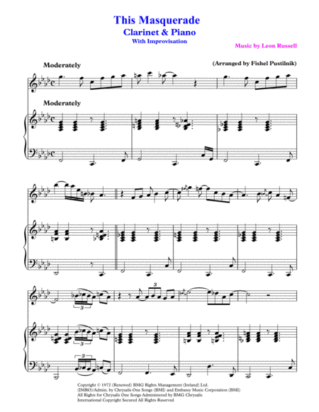 This Masquerade For Clarinet And Piano Video Page 2