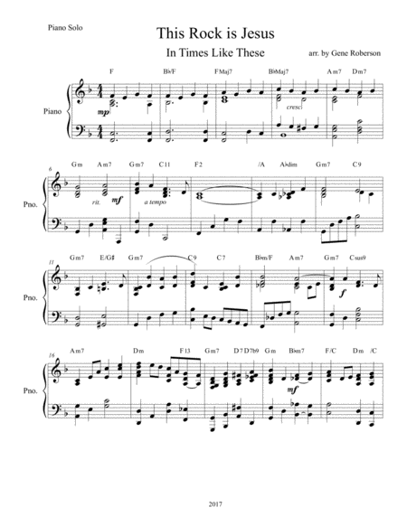 This Rock Is Jesus For Piano Solo Page 2