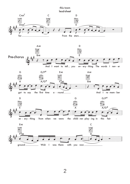 This Town Lead Sheet C Instruments Voice Guitar Page 2