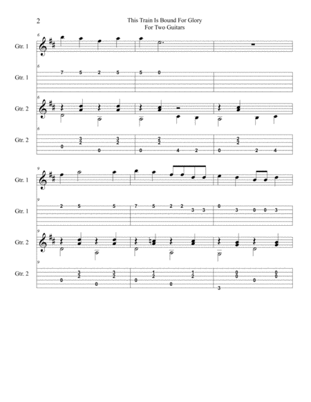 This Train Is Bound For Glory For Two Guitars Tablature Edition Page 2