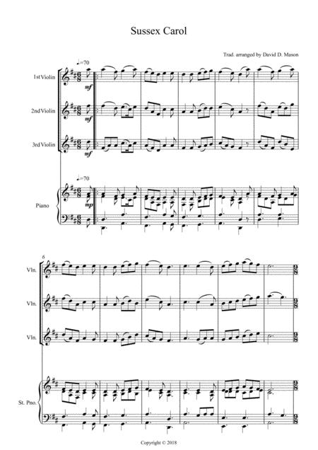 Three Christmas Carols Violin Trio Piano Page 2