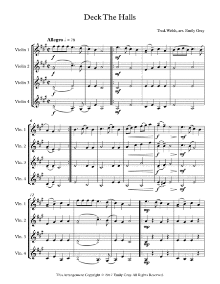 Three Christmas Songs 4 Violins Page 2