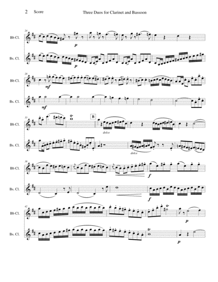 Three Duos For Clarinet And Bassoon Page 2