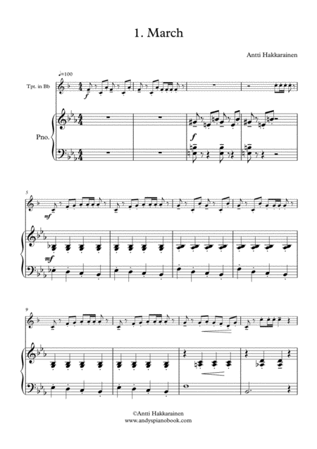 Three Easy Pieces For Trumpet And Piano Page 2