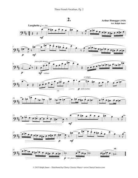 Three French Vocalises For Euphonium Piano Page 2