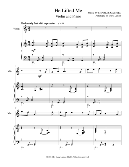 Three Hymn Arrangements For Violin And Piano Duet Violin Piano With Violin Part Page 2