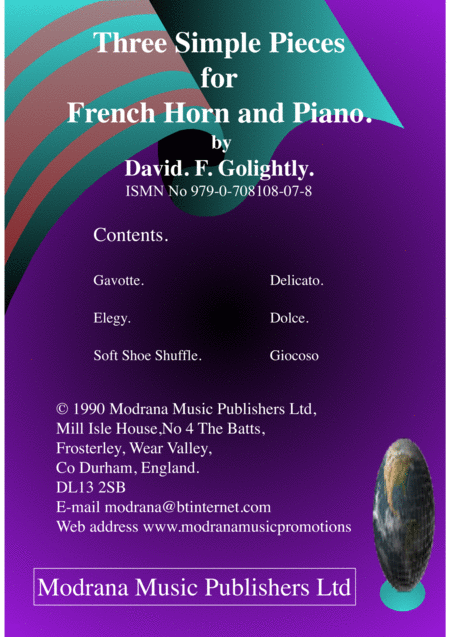 Three Simple Pieces For French Horn And Piano Page 2