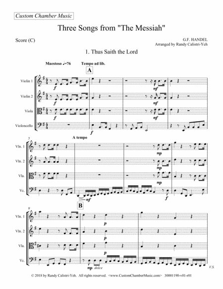 Three Songs From Handels Messiah For String Quartet Page 2