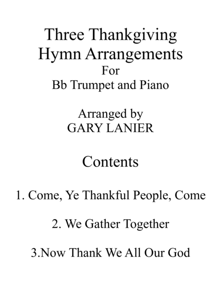 Three Thanksgiving Arrangements Duets For Bb Trumpet Piano Page 2