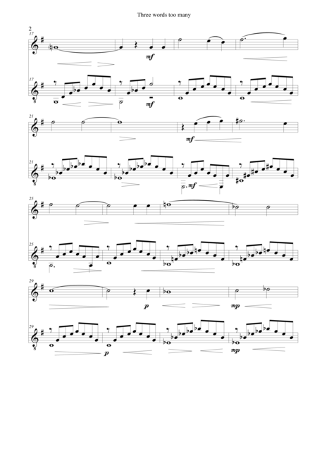 Three Words Too Many For Oboe And Guitar Page 2