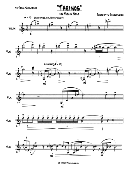 Thrinos For Violin Solo Page 2