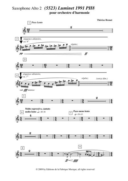Thrse Brenet 5523 Luminet 1991 Ph8 For Concert Band Alto Saxophone 2 Part Page 2