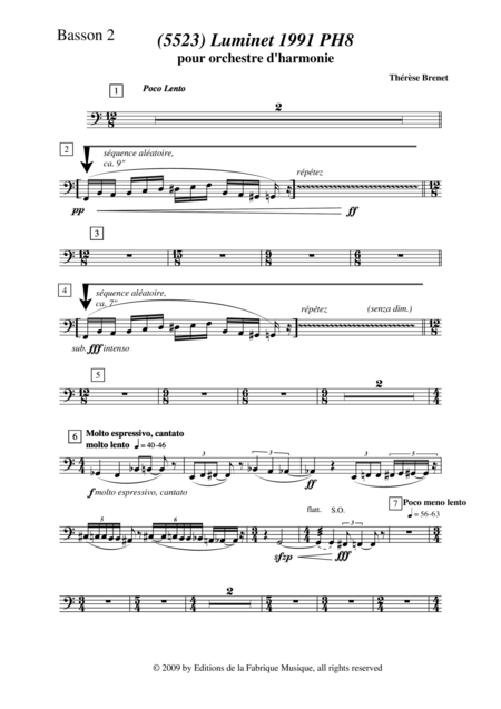 Thrse Brenet 5523 Luminet 1991 Ph8 For Concert Band Bassoon 2 Part Page 2