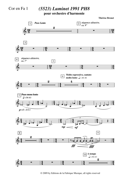 Thrse Brenet 5523 Luminet 1991 Ph8 For Concert Band Horn In F1 Part Page 2