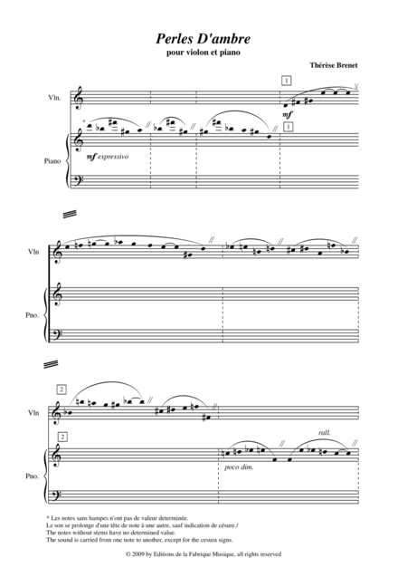 Thrse Brenet Perles D Ambre For Violin And Piano Page 2