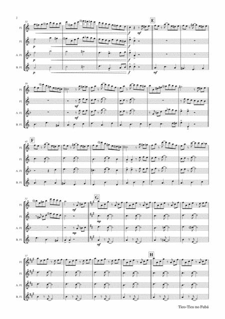 Tico Tico No Fub Choro Flute Quartet Page 2