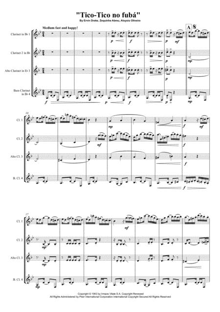 Tico Tico Tico Tico No Fuba For Clarinet Quartet Page 2