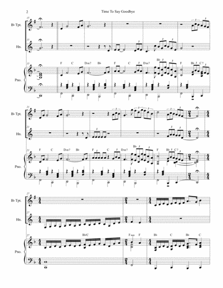 Time To Say Goodbye Duet For Bb Trumpet And French Horn Page 2