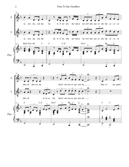 Time To Say Goodbye Duet For Soprano And Tenor Solo Page 2